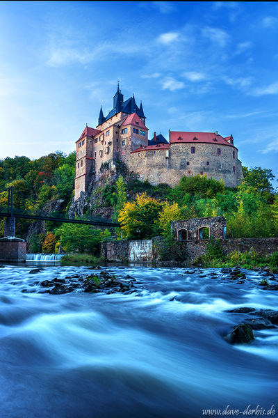 castle, fall, autumn, river, long exposure, foliage, blue hour, germany, 2024, photo