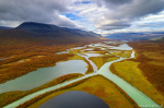 aerial, drone, wilderness, autumn, forest, river, light, foliage, sweden, 2024, Best Landscape Photos of 2024, photo