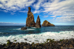 rock, coast, ocean, sea, sea stacks, rugged, peaks, beach, madeira, 2024, Portugal, photo